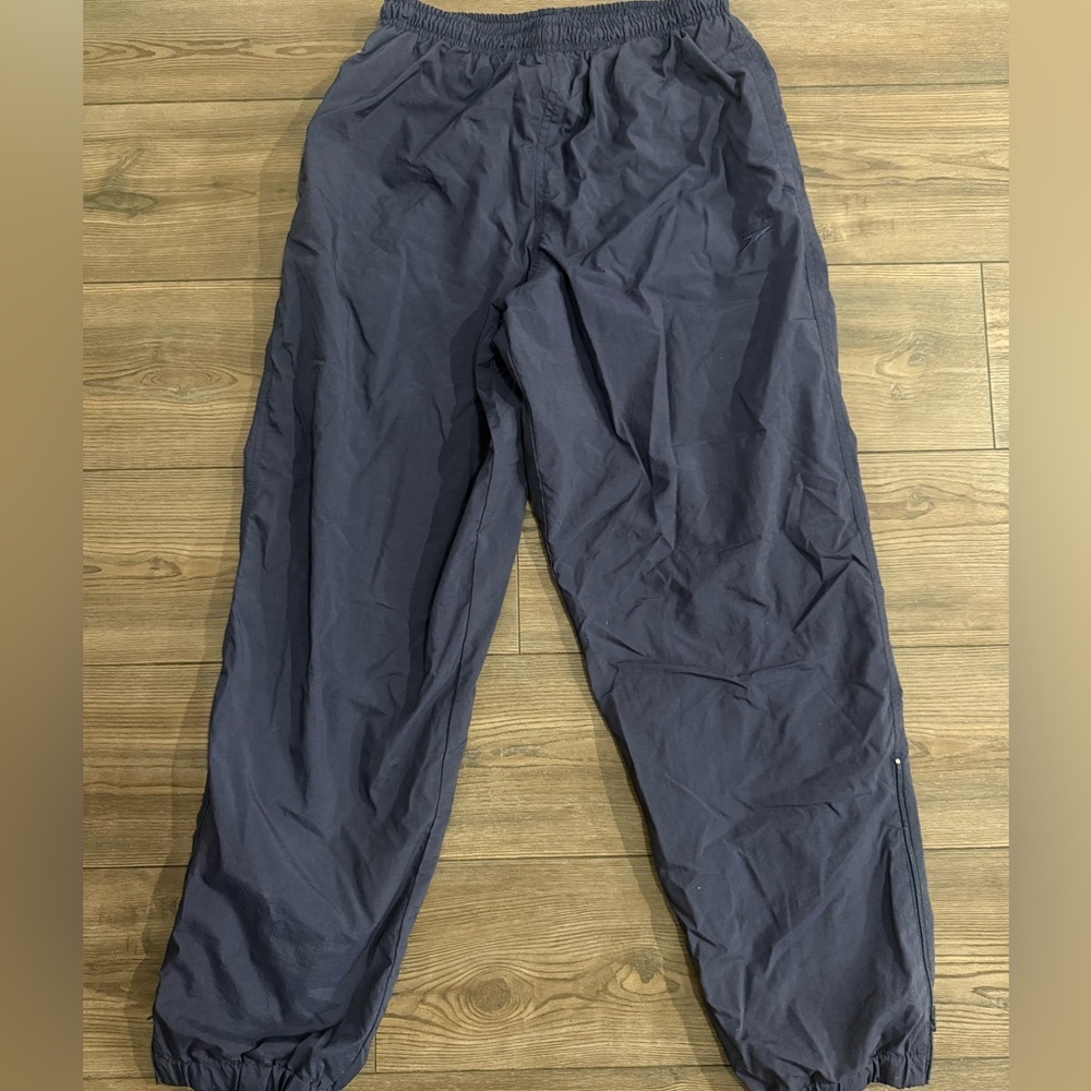 Vintage Speedo Track Pants Mens Medium Navy Blue Lined Windbreaker Joggers
